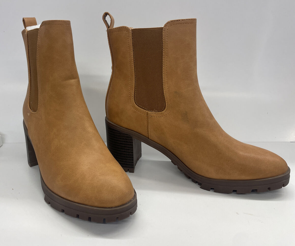 ZBY Women's Tan Elastic Ankle Boots Size 7 Lug Sole | eBay ZBY Women's Tan Elastic Ankle Boots Size 7 Lug Sole | eBay