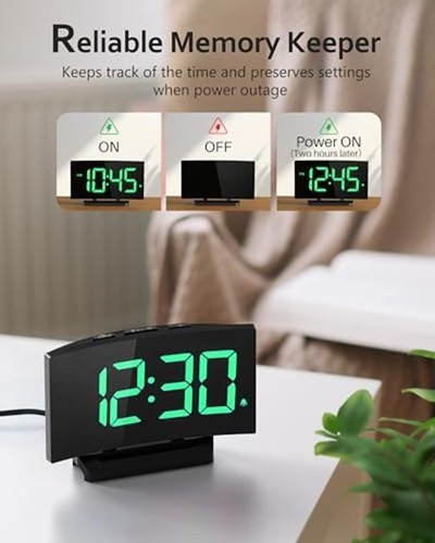 GOLOZA Digital Alarm Clock for Bedrooms with Modern Curved Assorted Colors - Picture 14 of 58