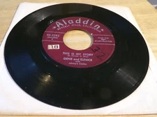 Gene and Eunice 45 - This is My Story - Aladdin 45-3282  Maroon labels