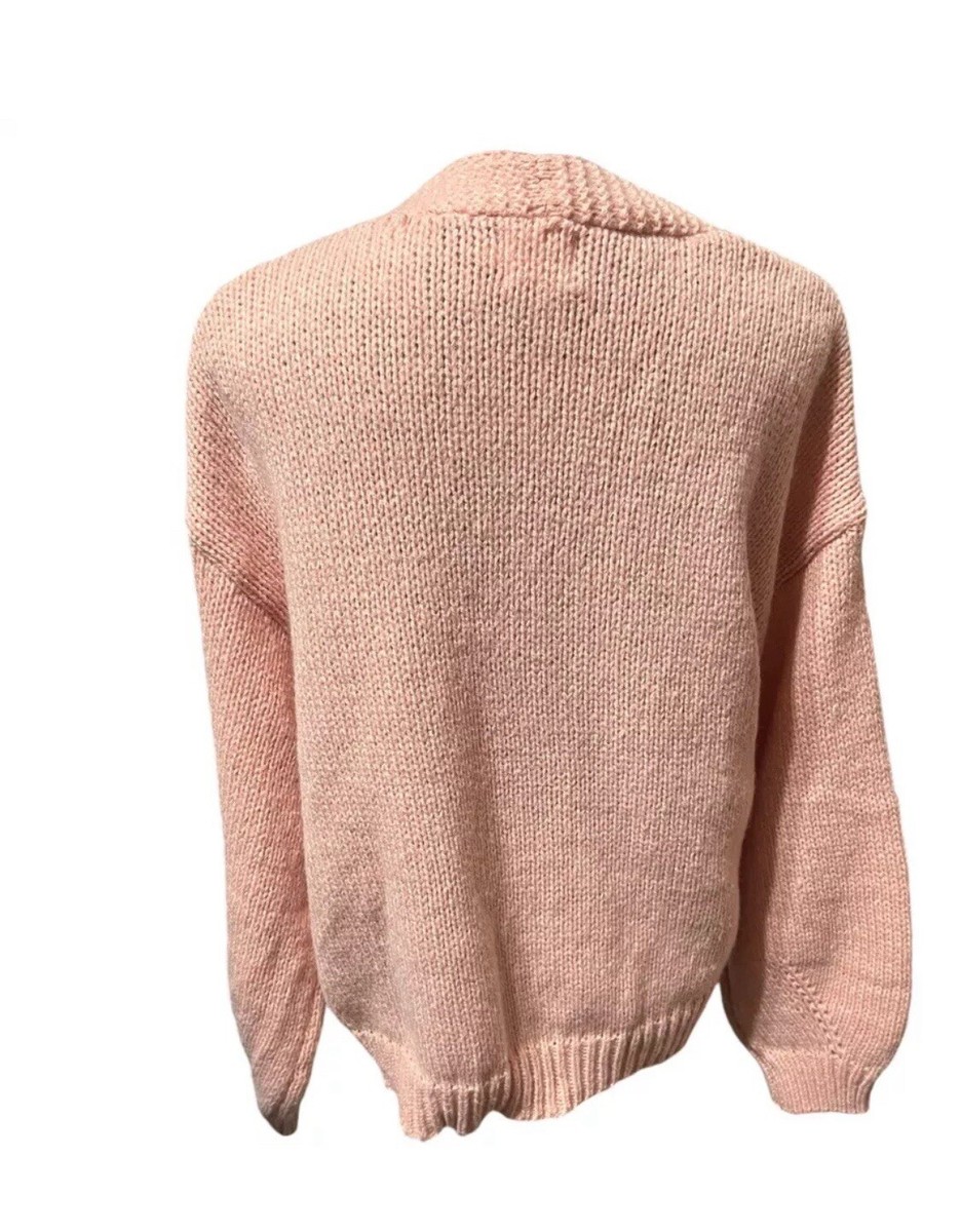NWT Luna Ivy 3D Cherry Peach Pink oversized Cardigan Sweater Sz