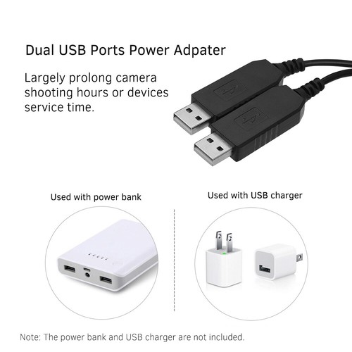 Andoer Dual USB Power Adpater DC Coupler Replacement DR-E17 Dummy Battery B5E9 - Picture 3 of 4