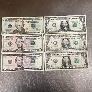 lot of 6 Star Notes. Series 2017A, 2017, 2013. Rare serials. Duplicates