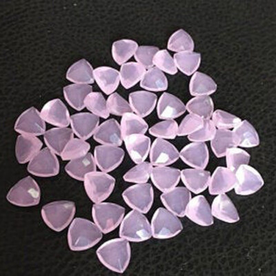 Trillion Rose Cut Natural Pink Chalcedony 6mm To 15mm Calibrated Loose Gemstone