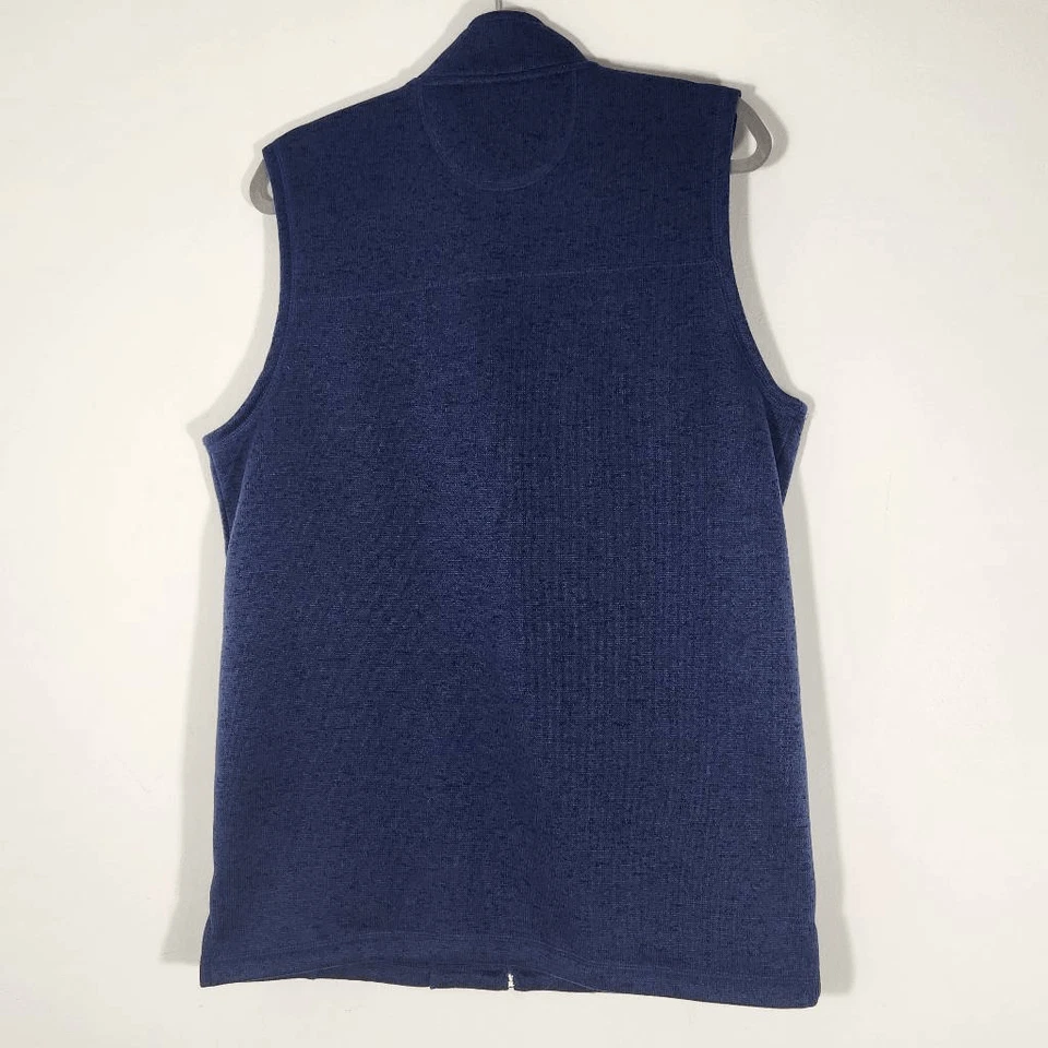 Chaleco Scandia Woods Azul Marino Tejido con Cremallera Talla Mediana Para Hombre Chaleco Preppy Azul Marino Foto 4 de 4
