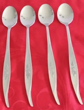 Hanford Forge stainless Avon Rose 4 ice teaspoons 7 5/8" NM polished