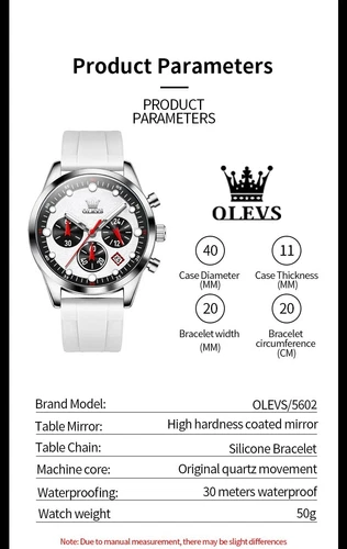 Waterproof Quartz Business Luminous Watch Men Luxury OLEVS Date Strap Men's - Picture 3 of 17
