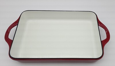 Red Cast Iron 9''x13'' Rectangle dish Food Network Cast Iron RED Cast Iron