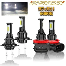 For 2013-2018 Chevy Traverse 6000K LED Headlight Hi/Lo + Fog Light Bulbs Combo