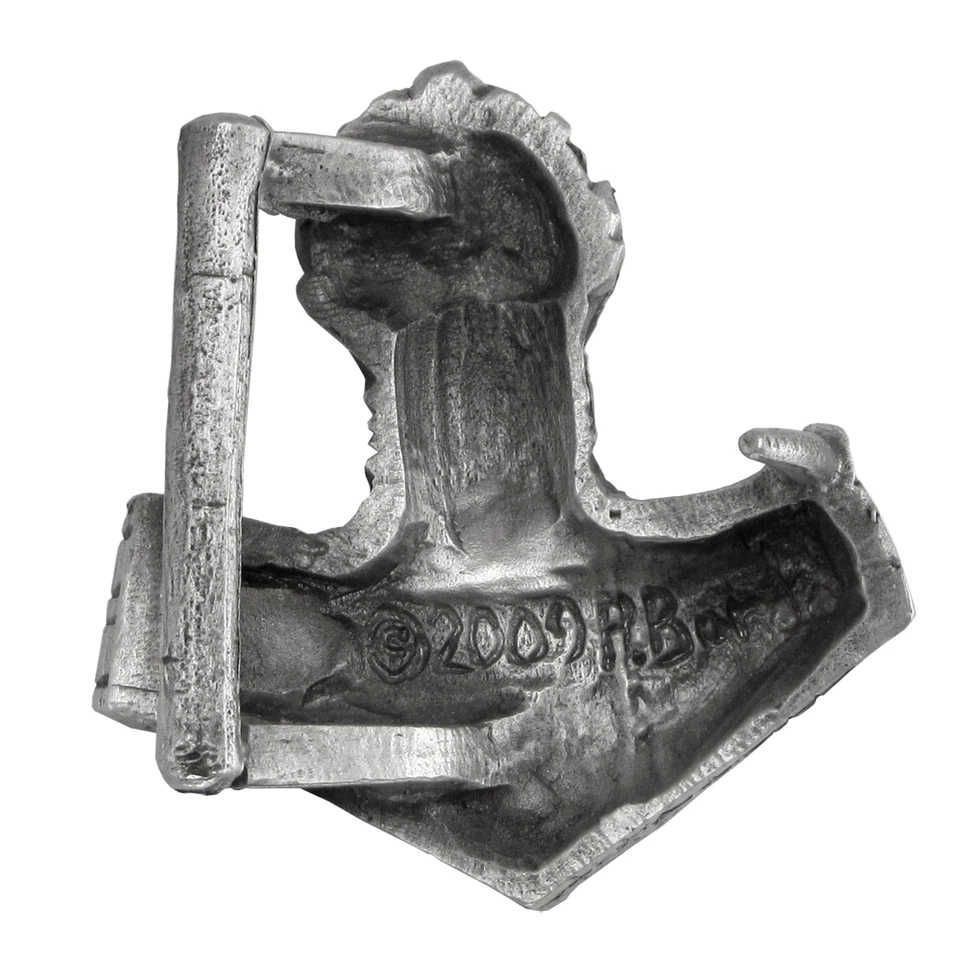 Pewter Thors Hammer Belt Buckle - Dryad Design Norse God Mjolnir Asatru Pagan - Image 4 of 4