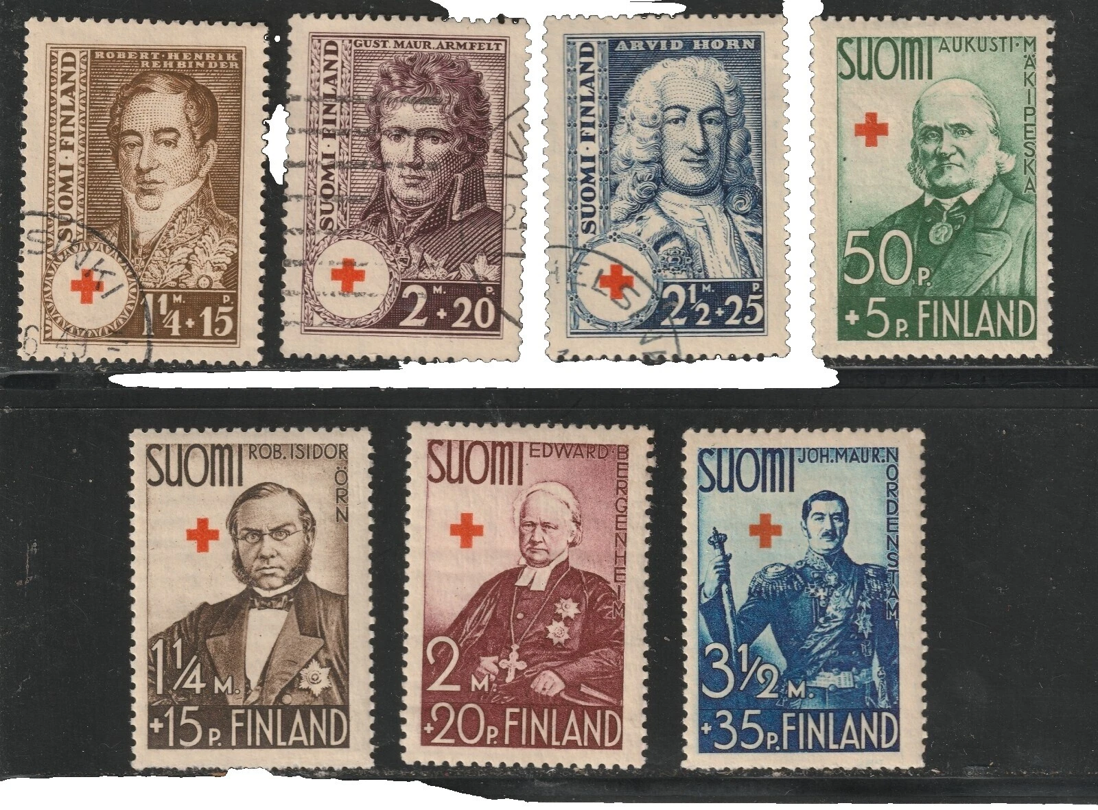 Multi-Color Sellos finlandés semi Postal