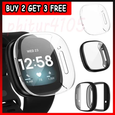 For Fitbit Versa 3 4 Sense 2 Watch Full Cover Screen Protector TPU Case Shell UK