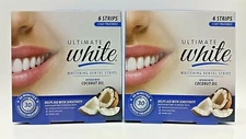 Ultimate White Whitening Dental Strips Infused With Coconut Oil 6 Strips 2X