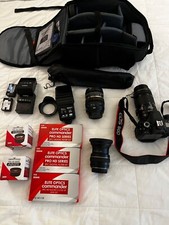 Canon digital 80D camera with lenses and case