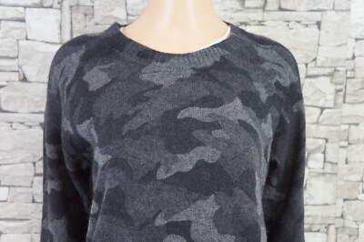 AQUA DAMEN REINES KASCHMIR FREIZEIT FEST PULLOVER GRAU 36