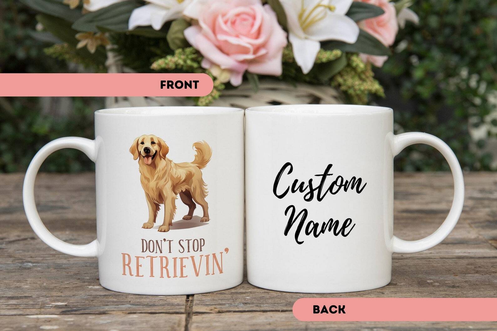 Golden Retriever Dog Custom Coffee Mug Custome Pet Mug Dog Lover Mug Dog Coffee