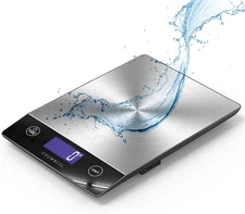 Food Scale, Rechargeable 304 Stainless Steel Digital Kitchen Scale Upto 33Lb Wei