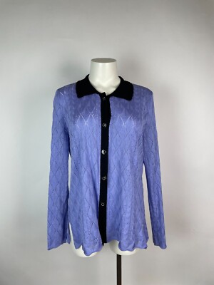 MISOOK lavender eyelet long sleeve blouse top M