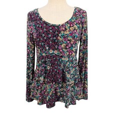 90s Y2K Babydoll Top Large Patchwork Floral Tiered Ruffle Fairy Grunge Boho Chic
