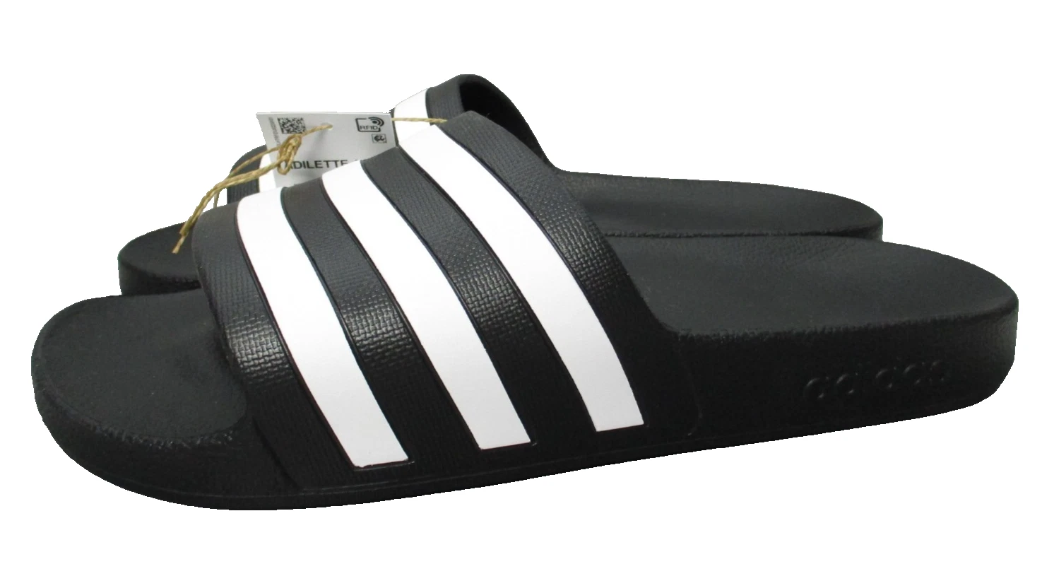 Sandali Adidas Adilette Aqua Slides nero bianco uomo taglia 12 donna taglia 13