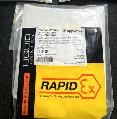  Appleton Aluminum 1/2''NPT  &  RapidEx Barrier Compound pkg.  12-See Description