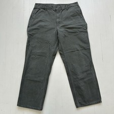 Vintage 2000s Carhartt Moss Green Faded B11 MOS Dungaree Carpenter Pants 34x28