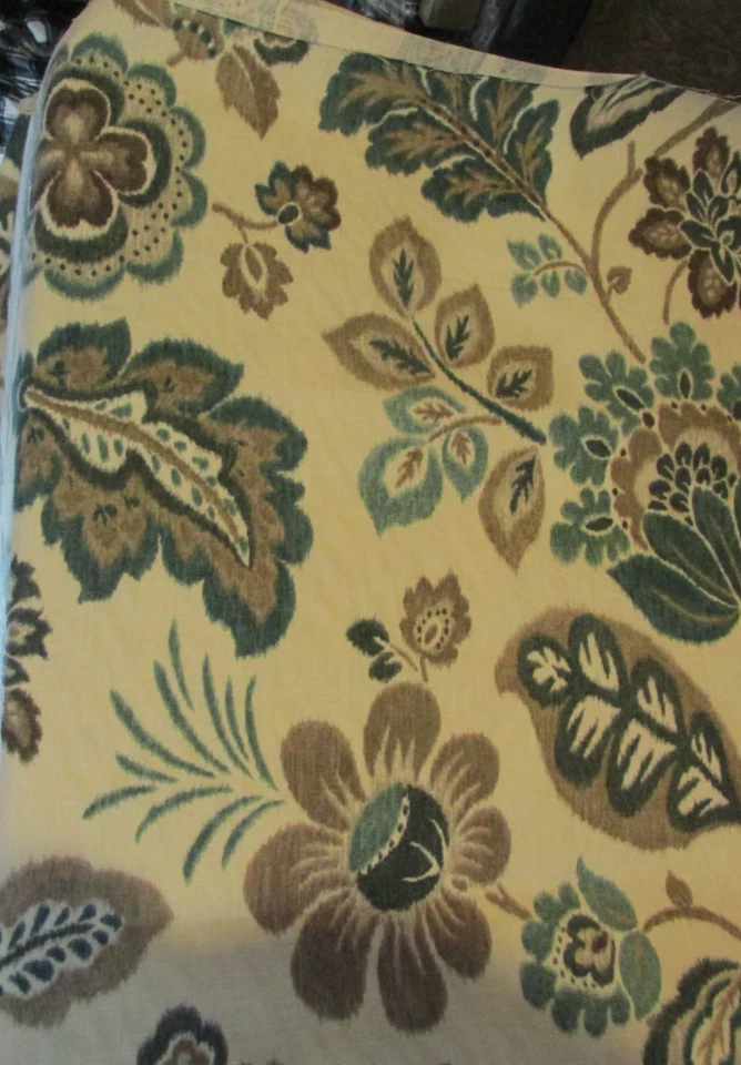 5 YDS BRAEMORE Linen DRAPERY UPHOLSTERY FABRIC Sea Blue Teal Contemporary - Image 3 of 4