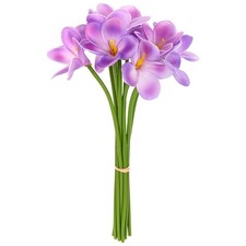 12-Pack Artificial Plumeria Flowers 13 Inch for Home Purple 