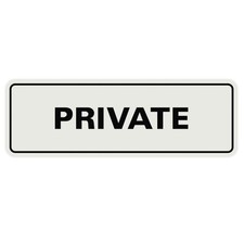 Standard Private Door/Wall Sign - Lt Gray - Medium 2 Pack
