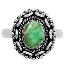 Premium Utah Variscite 925 Sterling Silver Ring Size 8 Natural Green Gem