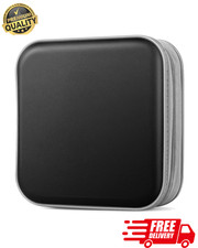 CD DVD Case Wallet 48 Disc Capacity Portable Lightweight Black Storage