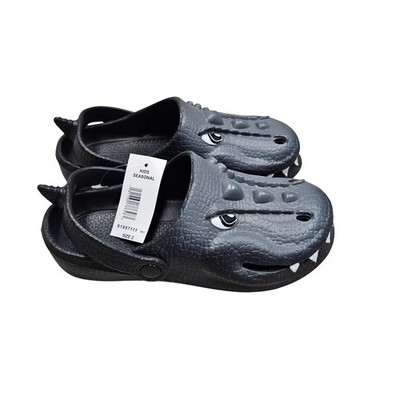 Alligator Clogs Kids Size 2 Black Animal Novelty Slip On Shoes Whimsical Play