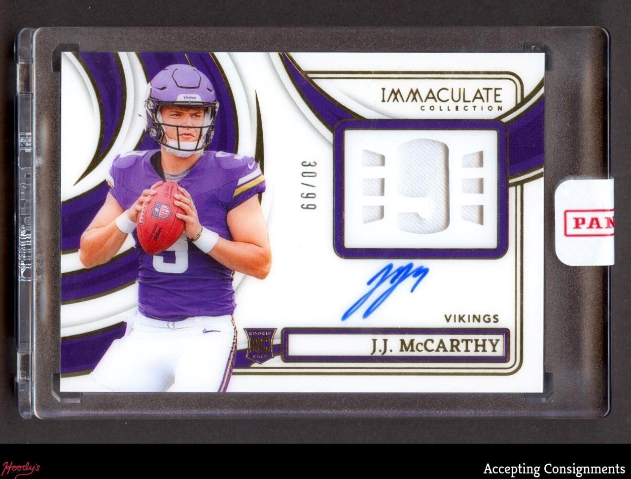 2024 Immaculate Numbers #1 JJ McCarthy RPA Rookie PATCH AUTO RC 30/99 VIKINGS
