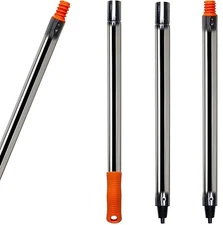 3 PCS Total 4 Ft Extension Pole, Paint Roller Stainless-Steel Threaded Splici...