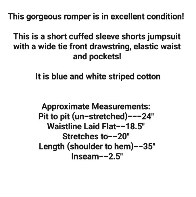 American Eagle 连身裤 XL 条纹绑带纽扣 100% 棉连身裤  — 第 2/4 张图片