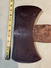 antique 1948 Double Bit Warren Axe Head & Handle, all original.