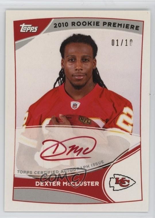 2010 Topps NFL Rookie Premiere Red Ink /10 Dexter McCluster #RPA-DM Auto RC i6j
