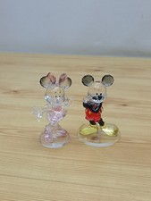 Disney Enesco Showcase Facets Mickey & Minnie Mouse Figurines - Swarovski Style