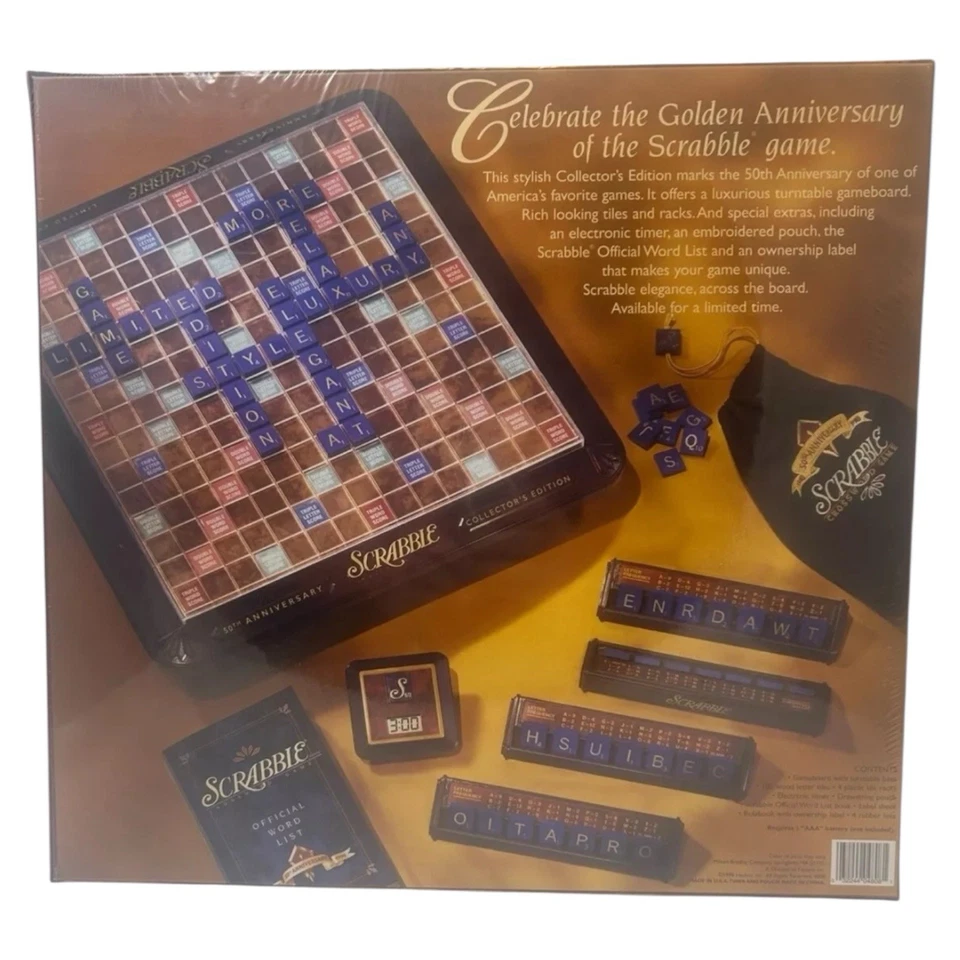Scrabble 50th Anniversary Collector's Edition Hasbro Milton Bradley 1998 SEALED - Image 2 of 4