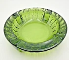 Vtg 6.5" Blenko Heavy Glass Ashtray Green Cigar Footed MCM 1960's Beautiful