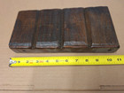 Etched Wooden Block - dark brown, ridges, screws, 11"x5"x2", Oak or Hickory — photo 7