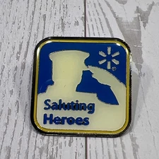 Rare Walmart Lapel Pin Saluting Heroes New