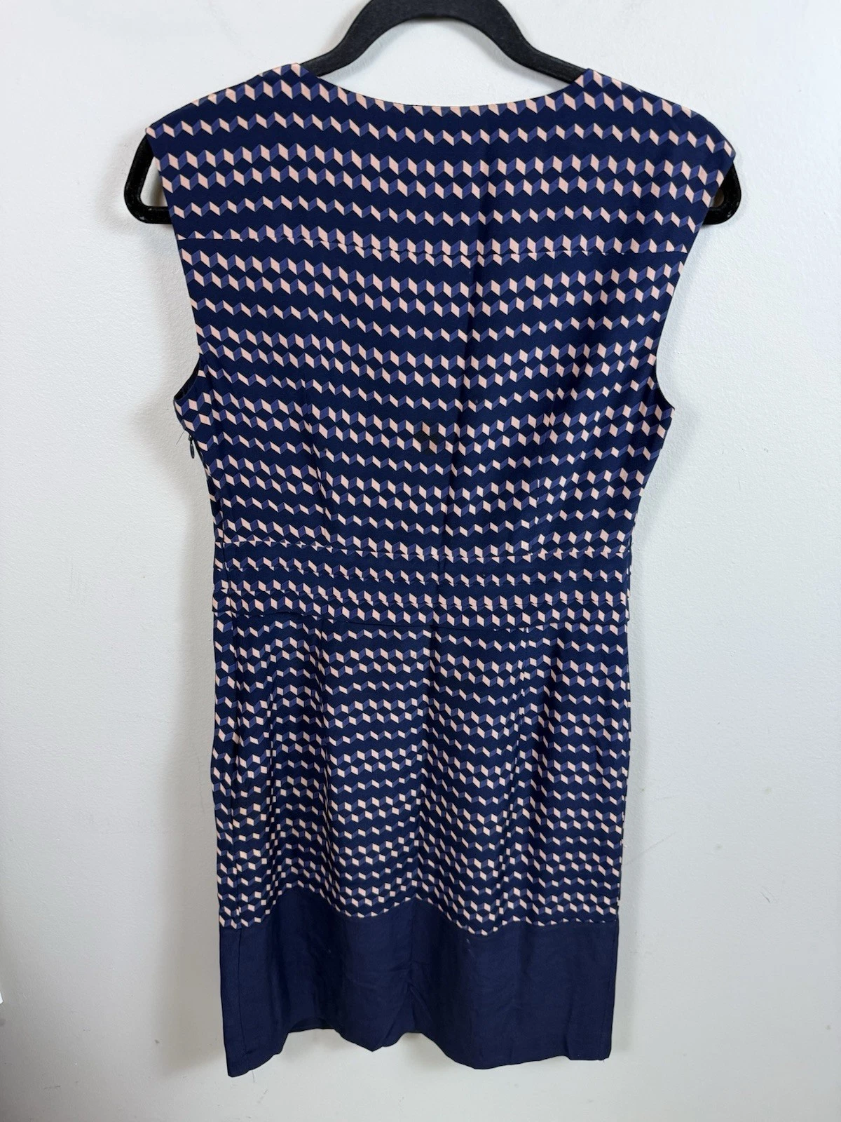 Abito tubino geometrico Tory Burch seta Marlow 4 blu navy mini carriera