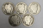 Barber Head Silver Dimes 5 Different Date