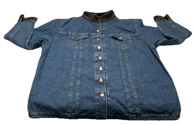 Lee Men s Denim Jackets Vintage With Brown Corduroy Collared  Sz 2XL