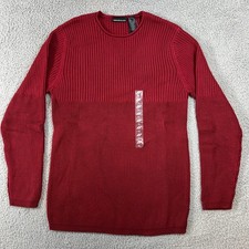 DKNY Jeans Men's Burgundy Ribbed Crew Neck Long Sleeve Sweater Size XL VTG NWT