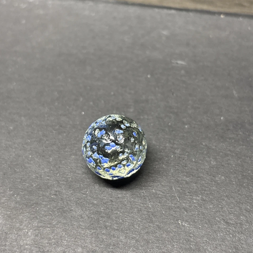 De colección Akro Ágata Tirador Confeti Azul Moteado .58" Vidrio Mármol Translúcido Foto 3 de 4