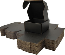 4X4X2 Shipping Boxes Set of 25, Black Mailer Corrugated Cardboard Box
