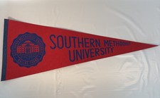 Vintage SOUTHERN METHODIST UNIVERSITY (SMU) Felt Pennant Mustangs of Dallas, TX