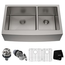Kraus KHF203-33 Standart PRO 32-7/8" Double Basin 16 Gauge - Stainless Steel