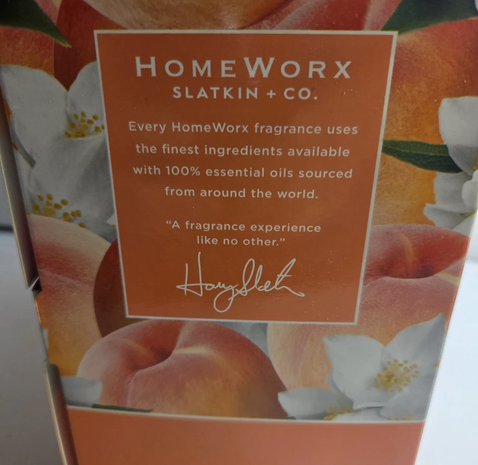Homeworx Slatkin & Co. Jasmine And White Peach Reed Diffuser And Candle - Image 4 of 4